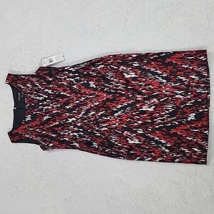 Black Label By Evan Picone Sleeveless Full Pattern Dress New With Tags